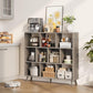 Vividwood 10-Cube Bookcase - 3-Tier Wooden Storage Organizer for Small Spaces (Grey)