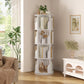 Vividwood 360° Spinning Bookshelf - 4-Tier Corner Organizer for Small Spaces & Kids Rooms (white)