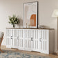 Vividwood 42" Farmhouse Buffet Cabinet - Large Sideboard with 3 Barn Doors Living Room