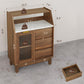 Vividwood Small Bathroom Storage Cabinet with Doors & Shelves, Coffee Bar Buffet Sideboard for Dining Room Living Room Entryway, Walnut-1