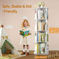 Vividwood 360° Spinning Bookshelf - 4-Tier Corner Organizer for Small Spaces & Kids Rooms (white)
