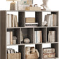 Vividwood 10-Cube Bookcase - 3-Tier Wooden Storage Organizer for Small Spaces (Grey)