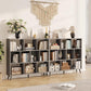 Vividwood 10-Cube Bookcase - 3-Tier Wooden Storage Organizer for Small Spaces (Grey)