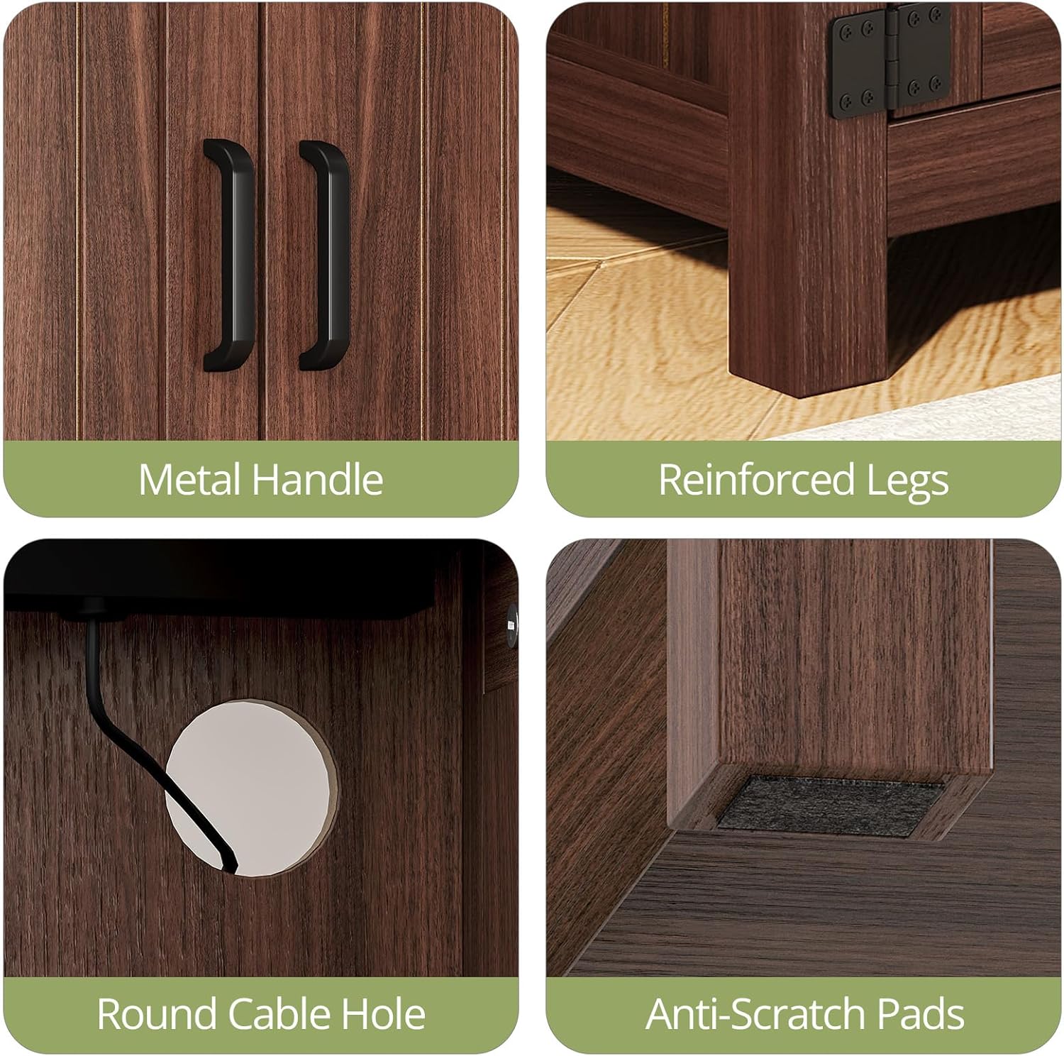 Vividwood Farmhouse End Table‌ - 23.6"W Side Table with Charging Station