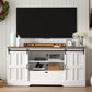 Vividwood Farmhouse TV Stand for 70" TVs - Entertainment Center with Barn Doors & Storage