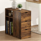 Vividwood Slim Nightstand‌ - 3-Drawer Bedside Table with Storage Shelves (Brown)