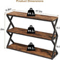 Vividwood Rustic Console Table - 47.2" Industrial Entryway Table with 3-Tier Shelves (Vintage Brown)