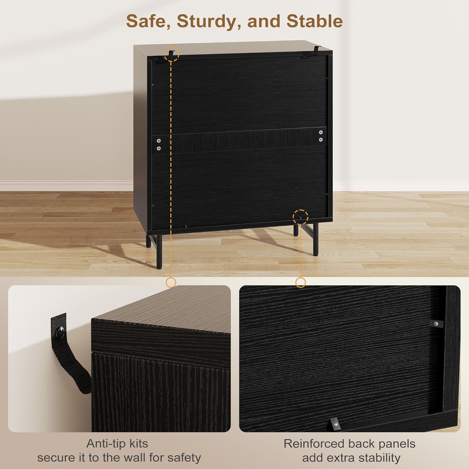 Vividwood Modern Farmhouse Sideboard - 2-Door Storage Cabinet for Kitchen & Dining Room