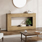 Vividwood 63" Farmhouse Console Table - Modern Sofa Table with Storage (Natural)