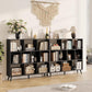 Vividwood 10-Cube Bookcase - 3-Tier Wooden Storage Organizer for Small Spaces (Black)