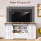 Vividwood Farmhouse TV Stand for 70" TVs - Entertainment Center with Barn Doors & Storage