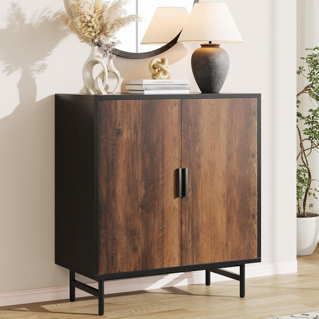 Vividwood Modern Farmhouse Sideboard - 2-Door Storage Cabinet for Kitchen & Dining Room