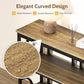 Vividwood 55" Industrial Sofa Table‌ - 3-Tier Storage Console with Geometric Design (Rustic Brown)