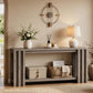 70.9 Rustic Grey Slim Farmhouse Console Sofa Table Behind Couch Entryway | 1.6-inch thick tabletop with embossed wood-grain texture