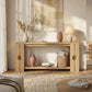 Console Table 70.9 Farmhouse Sofa Table Behind Couch Entryway Natural Wood | 2-tier open shelf design for display and storage