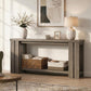 70.9 Rustic Grey Farmhouse Console Sofa Table Behind Couch Entryway Wood | Thick 2-inch engineered wood tabletop with embossed texture