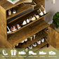 Vividwood Anti-Tip Shoe Cabinet‌ - Entryway Storage with Metal Legs (Brown)