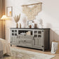 Vividwood Farmhouse Entertainment Center - TV Console with Storage (Rustic Grey)