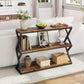 Vividwood Rustic Console Table - 47.2" Industrial Entryway Table with 3-Tier Shelves (Vintage Brown)