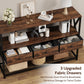 Vividwood 47" Farmhouse Console Table - 3-Drawer & Open Shelf Design (Rustic Brown)