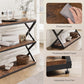 Vividwood Rustic Console Table - 47.2" Industrial Entryway Table with 3-Tier Shelves (Vintage Brown)